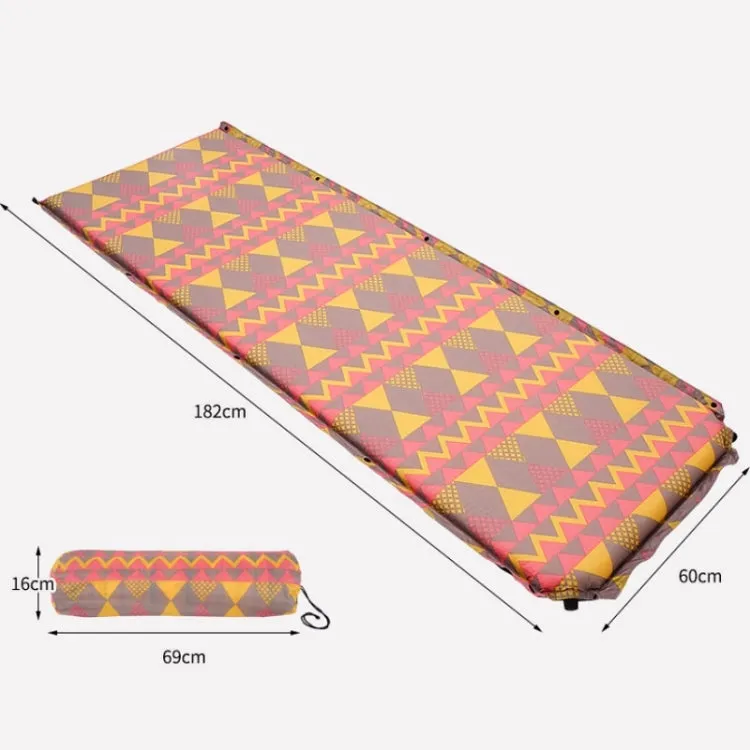 Double Air Hole Automatic Inflatable Pad Outdoor Camping Tent Pad Moisture-Proof Stitched Lunch Break Sleeping Pad(Gray Blue Printing)