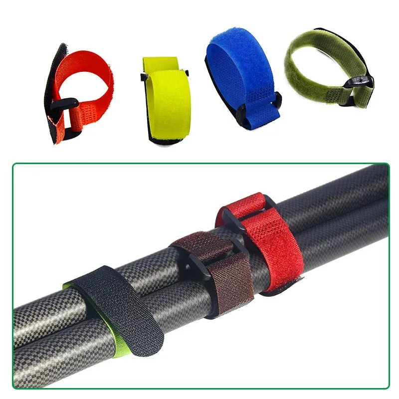 Fishing Rod Tie Holders Straps Belts Suspenders Fastener Hook Loop Cable Cord Ties Belt Fishing Tools Accessories