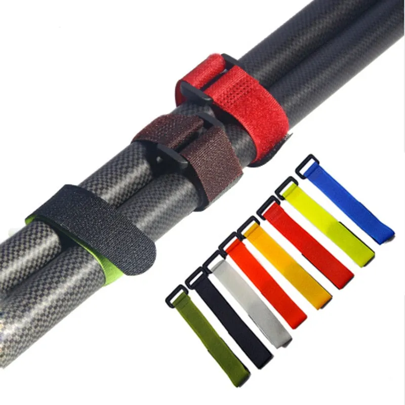 Fishing Rod Tie Holders Straps Belts Suspenders Fastener Hook Loop Cable Cord Ties Belt Fishing Tools Accessories