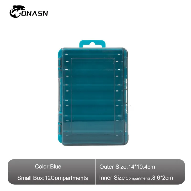 Fishing Tackle Boxes 12 14 Compartments Bait Lure Hook Accessories Boxes Storage Double Sided High Strength Fishing Box