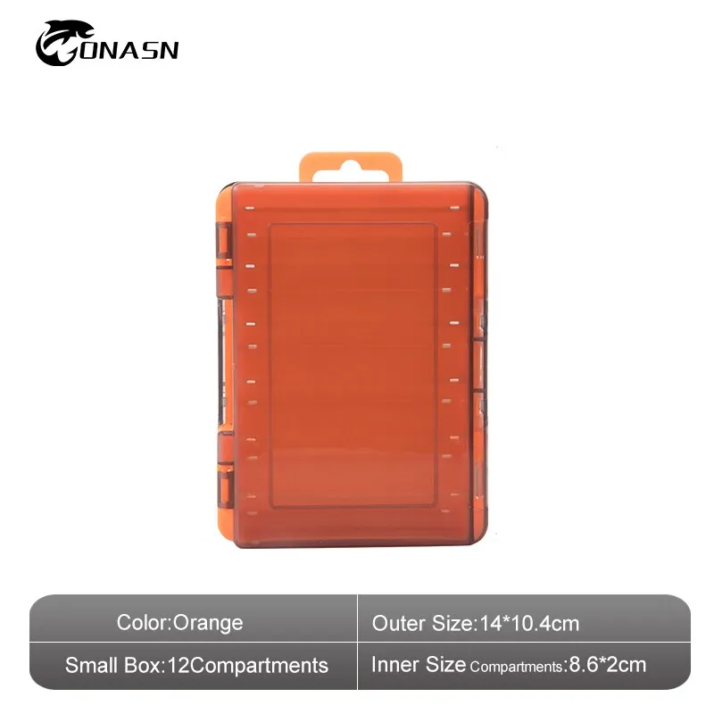 Fishing Tackle Boxes 12 14 Compartments Bait Lure Hook Accessories Boxes Storage Double Sided High Strength Fishing Box