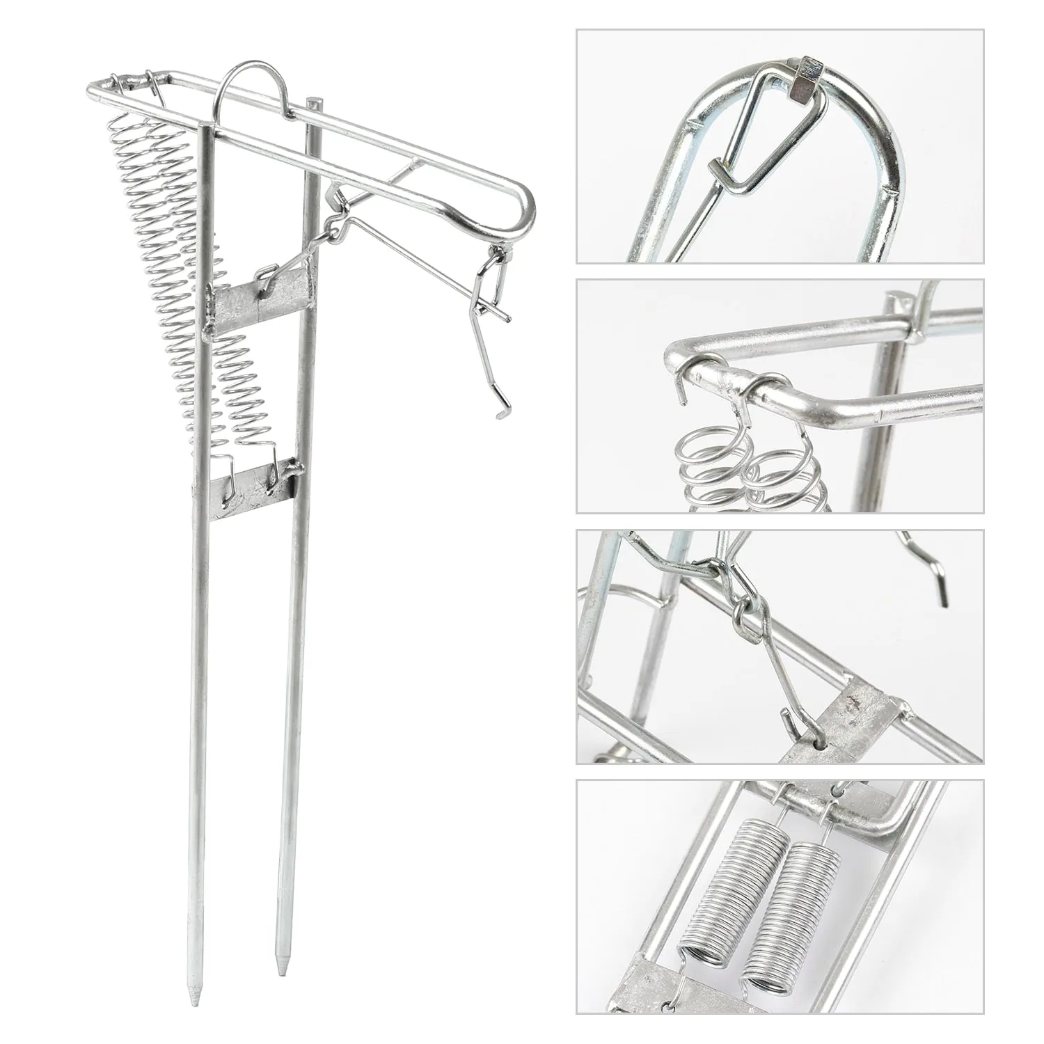 Foldable Automatic Double Spring Angle Fishing Rod Holder Stainless Steel Fishing Rod Pole Rack Ground Support Bracket pesca