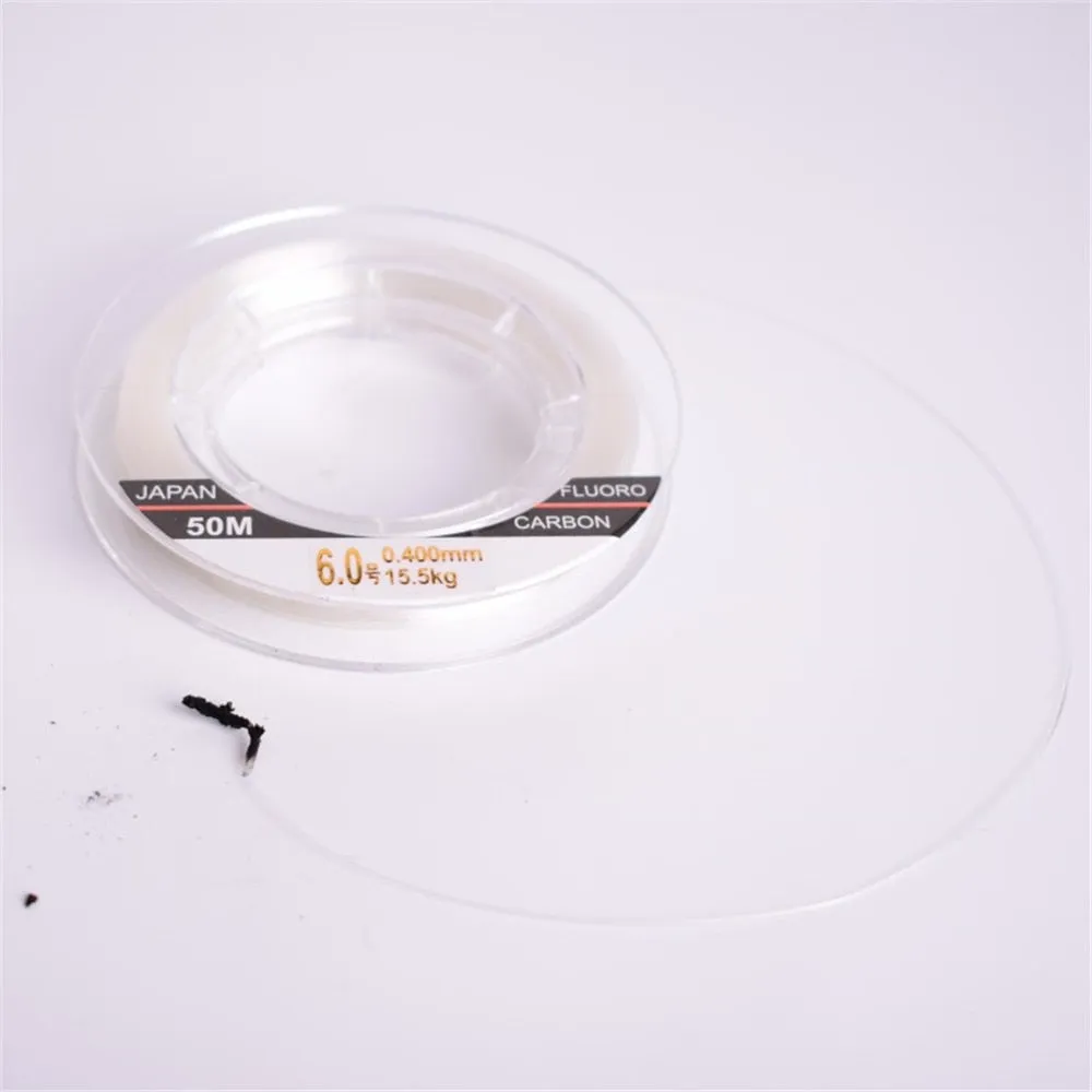 Full Sink Fluorocarbon Fishing Line 50m 100m Monofilament Carp Fishing Lines Leader Japanese Carbon Fiber Line