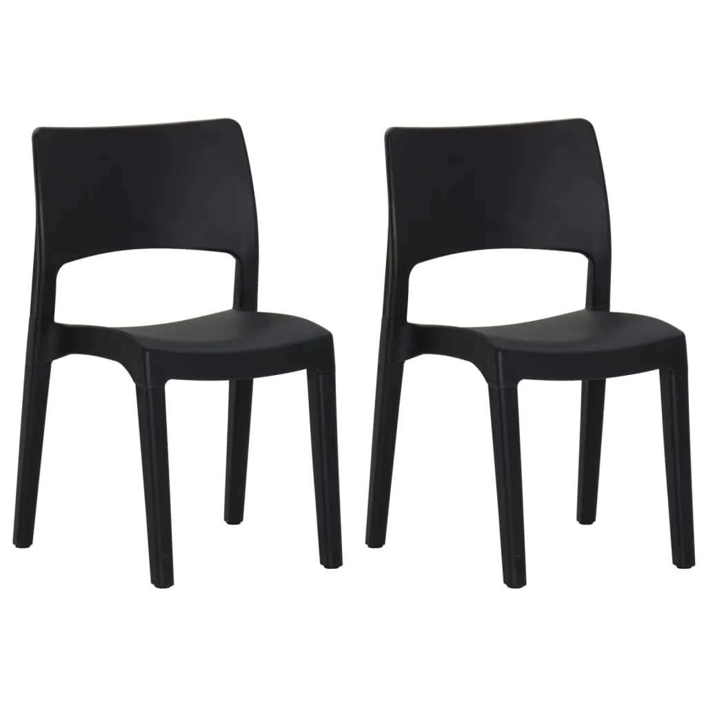 Garden Chairs 2 pcs Polypropylene Anthracite