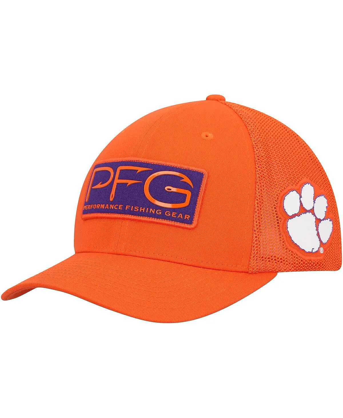 Men's Orange Clemson Tigers PFG Hooks Flex Hat Columbia