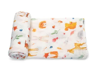 Muslin Swaddle Blanket - Woodland Animals