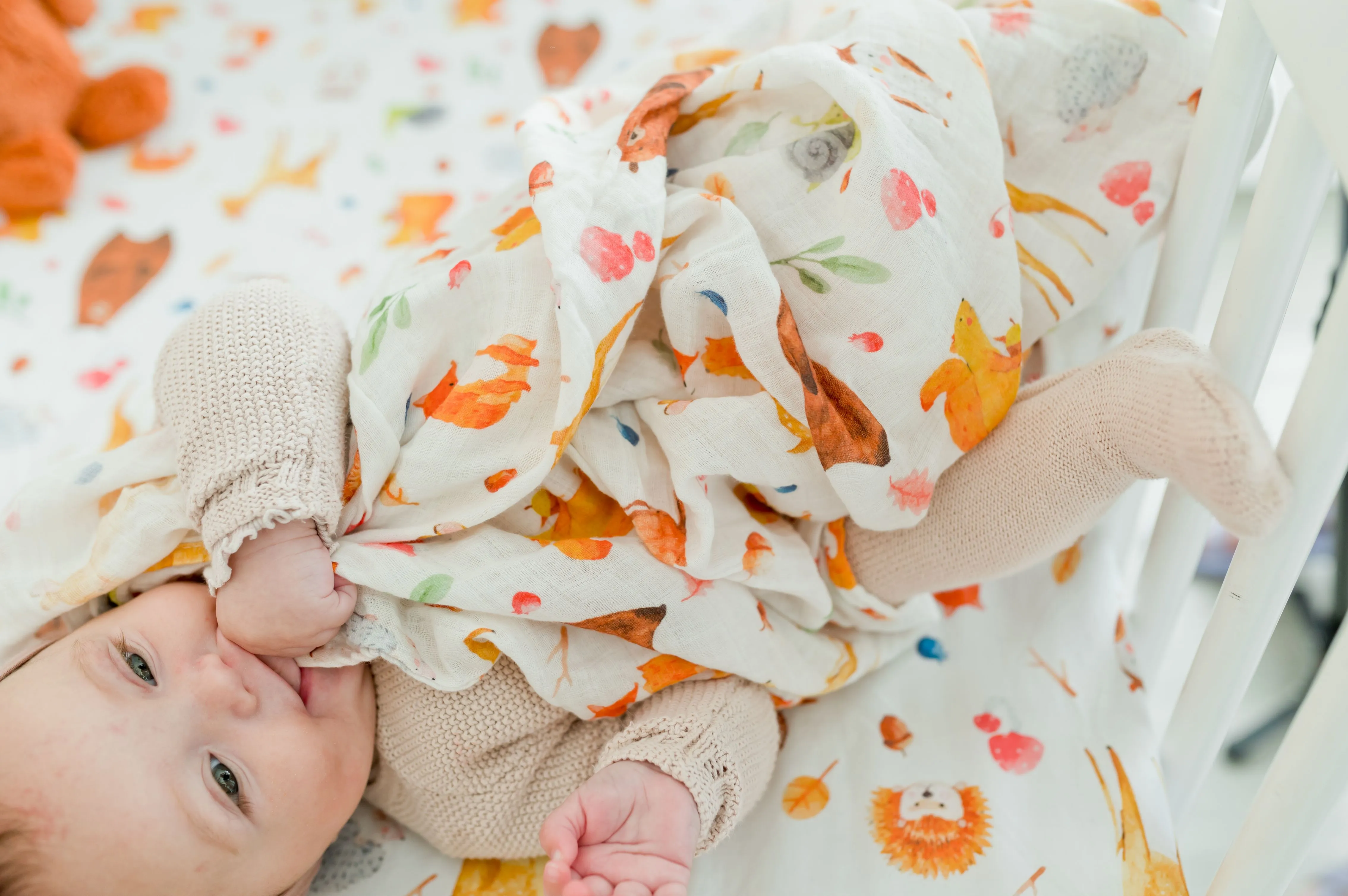 Muslin Swaddle Blanket - Woodland Animals