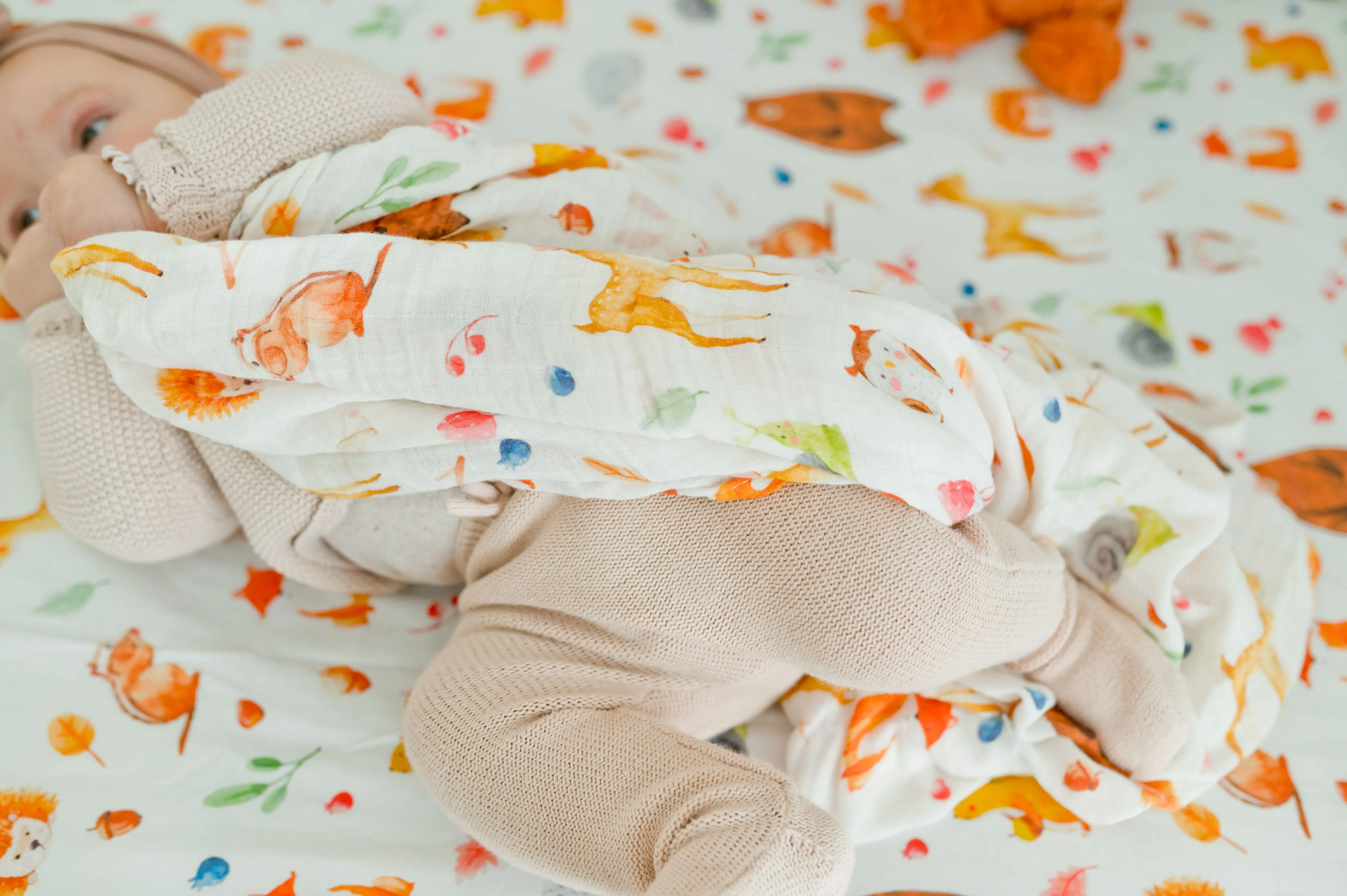 Muslin Swaddle Blanket - Woodland Animals