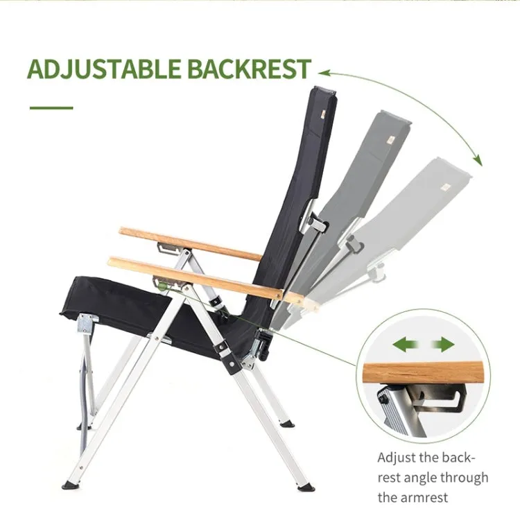 Naturehike NH17T003-Y Outdoor Aluminum Alloy 3-modes Adjustable Folding Chair (Black)