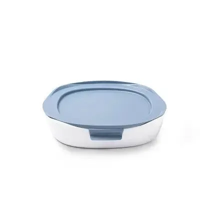 Open Box - Rubbermaid DuraLite Glass Bakeware 1.75qt Square Baking Dish with Shadow Blue