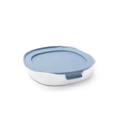 Open Box - Rubbermaid DuraLite Glass Bakeware 1.75qt Square Baking Dish with Shadow Blue