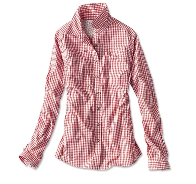 Orvis Women's River Guide Gingham Tech Shirt/Paprika