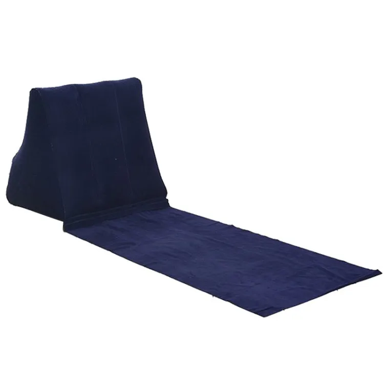 Outdoor Beach PVC Thick Flocked Beach Mat Inflatable Triangle Pad, Size:  150x38x46cm (Dark Blue)