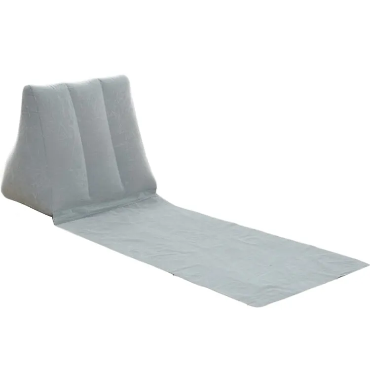 Outdoor Beach PVC Thick Flocked Beach Mat Inflatable Triangle Pad, Size:  150x38x46cm (Grey)