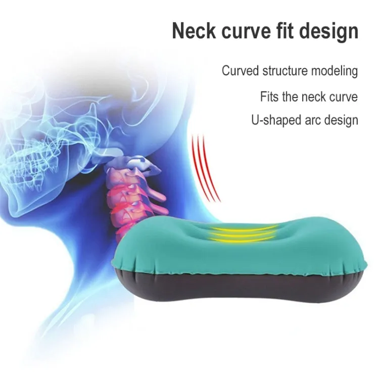 Outdoor Camping Trip Foldable Portable Inflatable Pillow Nap Waist Pillow, Specification:Inflate with Your Mouth(Peacock Blue)