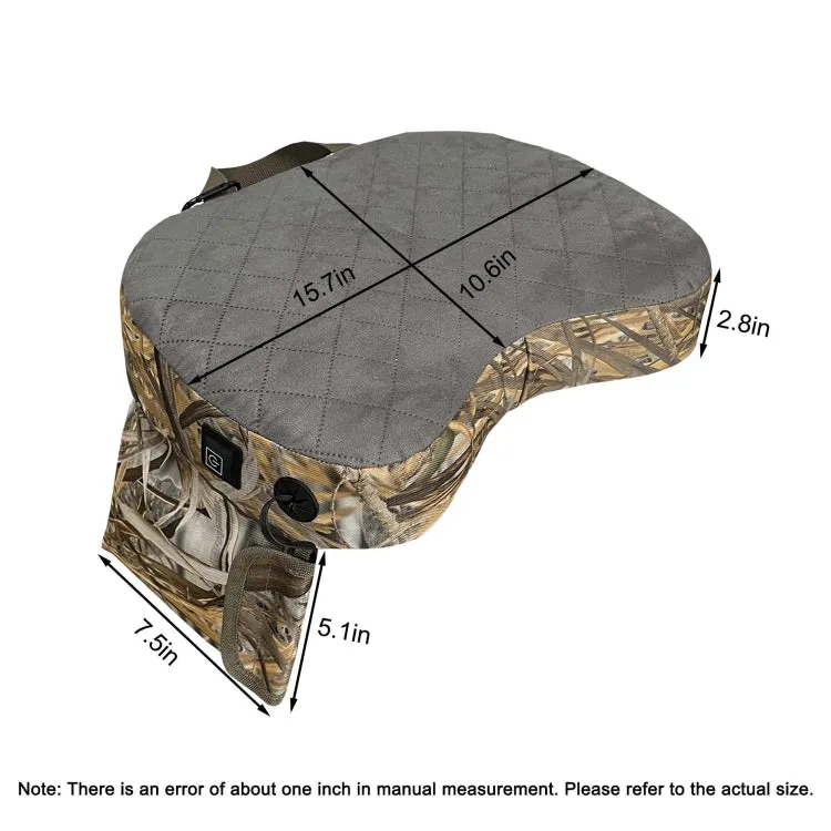 Outdoor Portable Camouflage 3 Gear Adjustable Heated Cushion 40x27x7cm(Leaf)