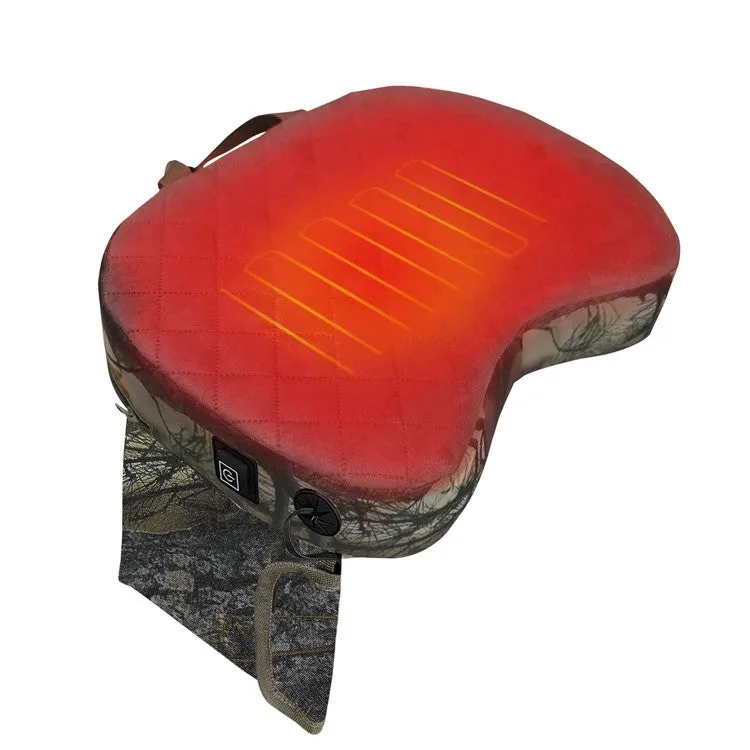 Outdoor Portable Camouflage 3 Gear Adjustable Heated Cushion 40x27x7cm(Leaf)