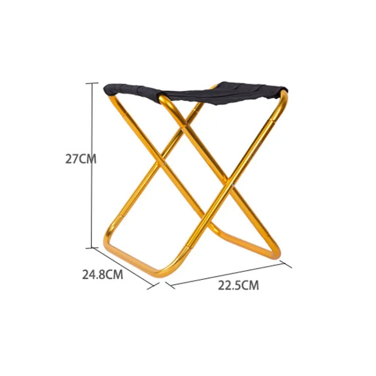 Outdoor Portable Camping Folding Chair 7075 Aluminum Alloy Fishing Barbecue Stool, Size: 24.5x22.5x27cm(Blue)