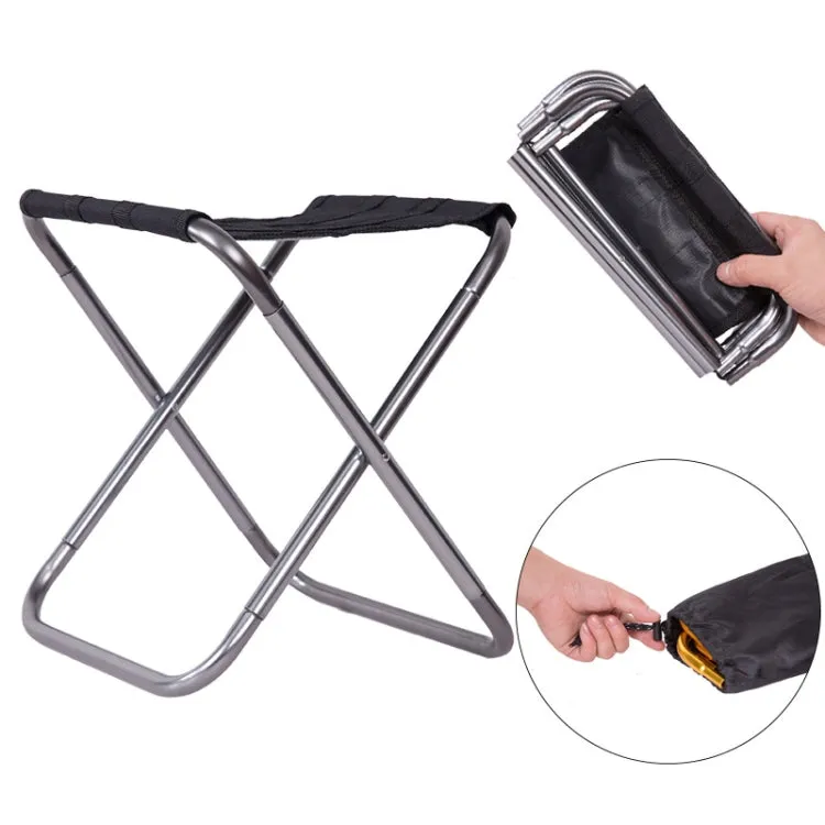 Outdoor Portable Camping Folding Chair 7075 Aluminum Alloy Fishing Barbecue Stool, Size: 24.5x22.5x27cm(Blue)