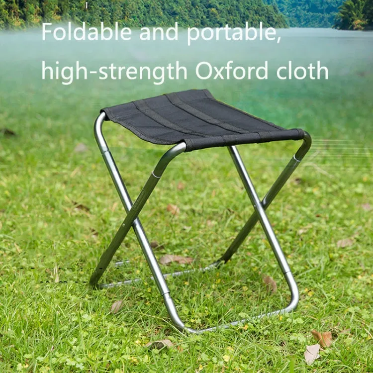 Outdoor Portable Camping Folding Chair 7075 Aluminum Alloy Fishing Barbecue Stool, Size: 24.5x22.5x27cm(Blue)