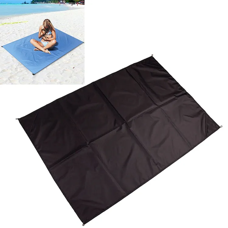 Outdoor Portable Waterproof Picnic Camping Mats Beach Blanket Mattress Mat 150cm*140cm(Black)