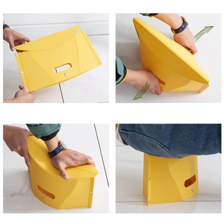 Outdoor Travel Lightweight Folding Plastic Stool(Yellow)