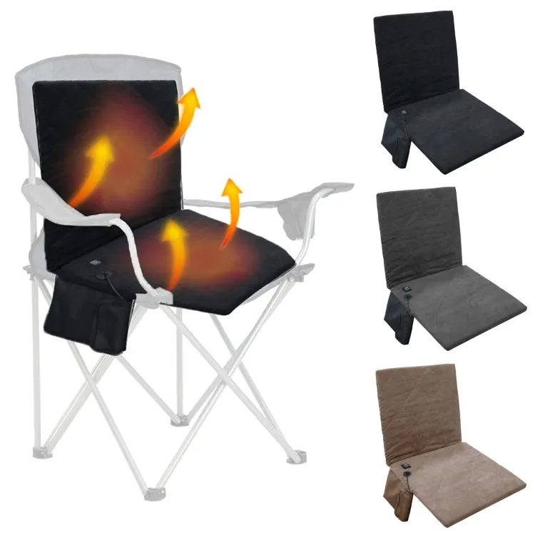 Outdoor Winter Camping Warm USB Heating Cushions With Backrest(Black)