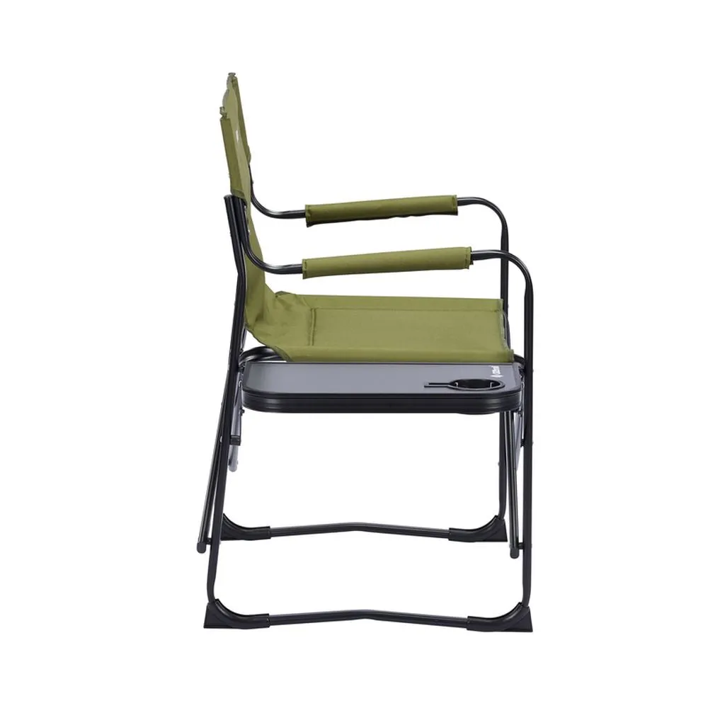 OZtrail Classic Directors Camp Chair with Side Table in Green