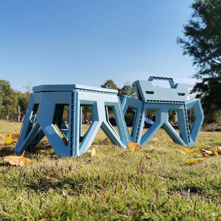 Portable Thickened Plastic Folding Stool Outdoor Fishing Stool, Color: Sky Blue