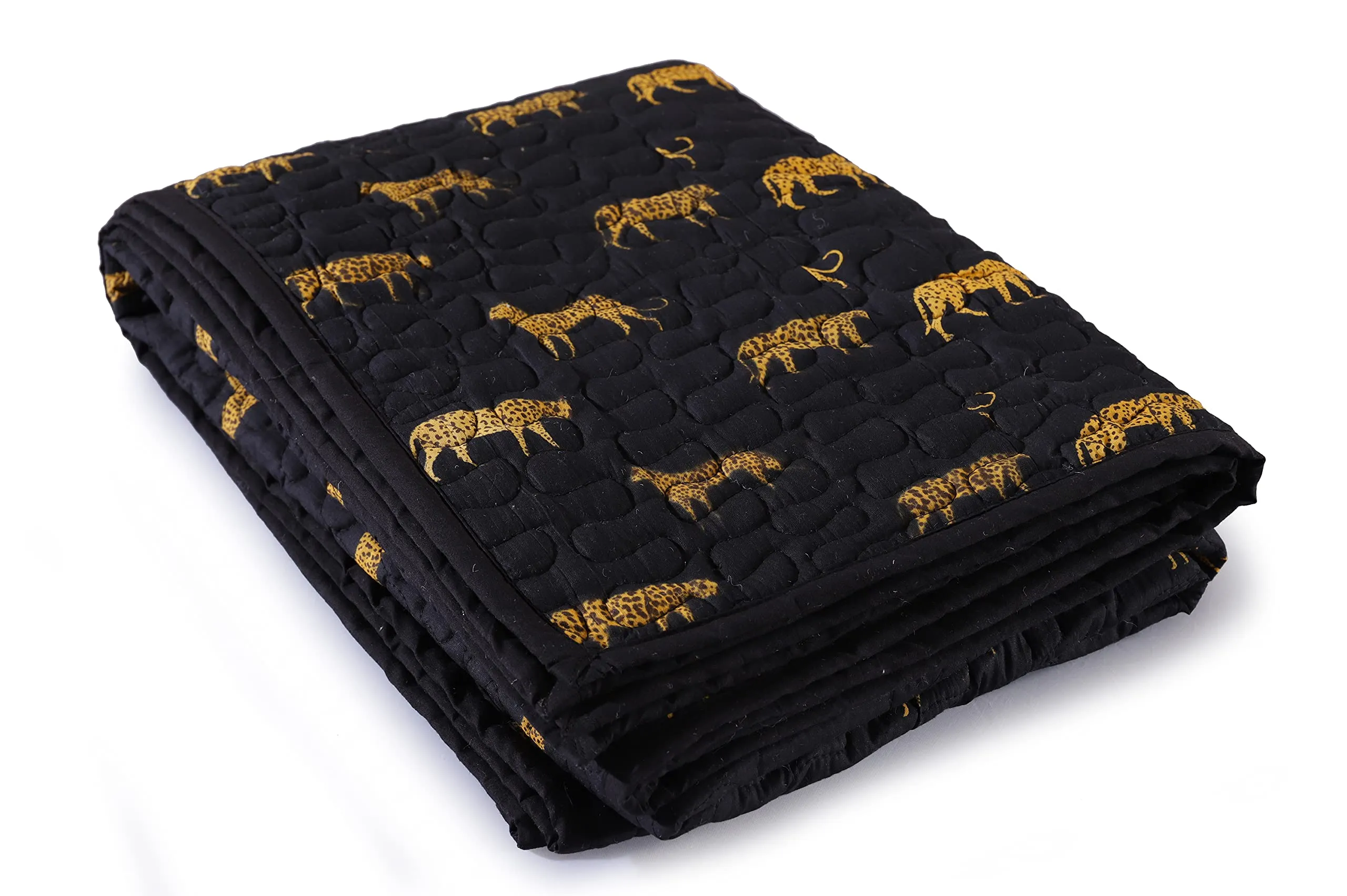 Ravaiyaa - Attitude is everything Cotton Quilted Sofa Home Decorative Throw Blanket Throw 70" x 50" Inch (Black Panther)