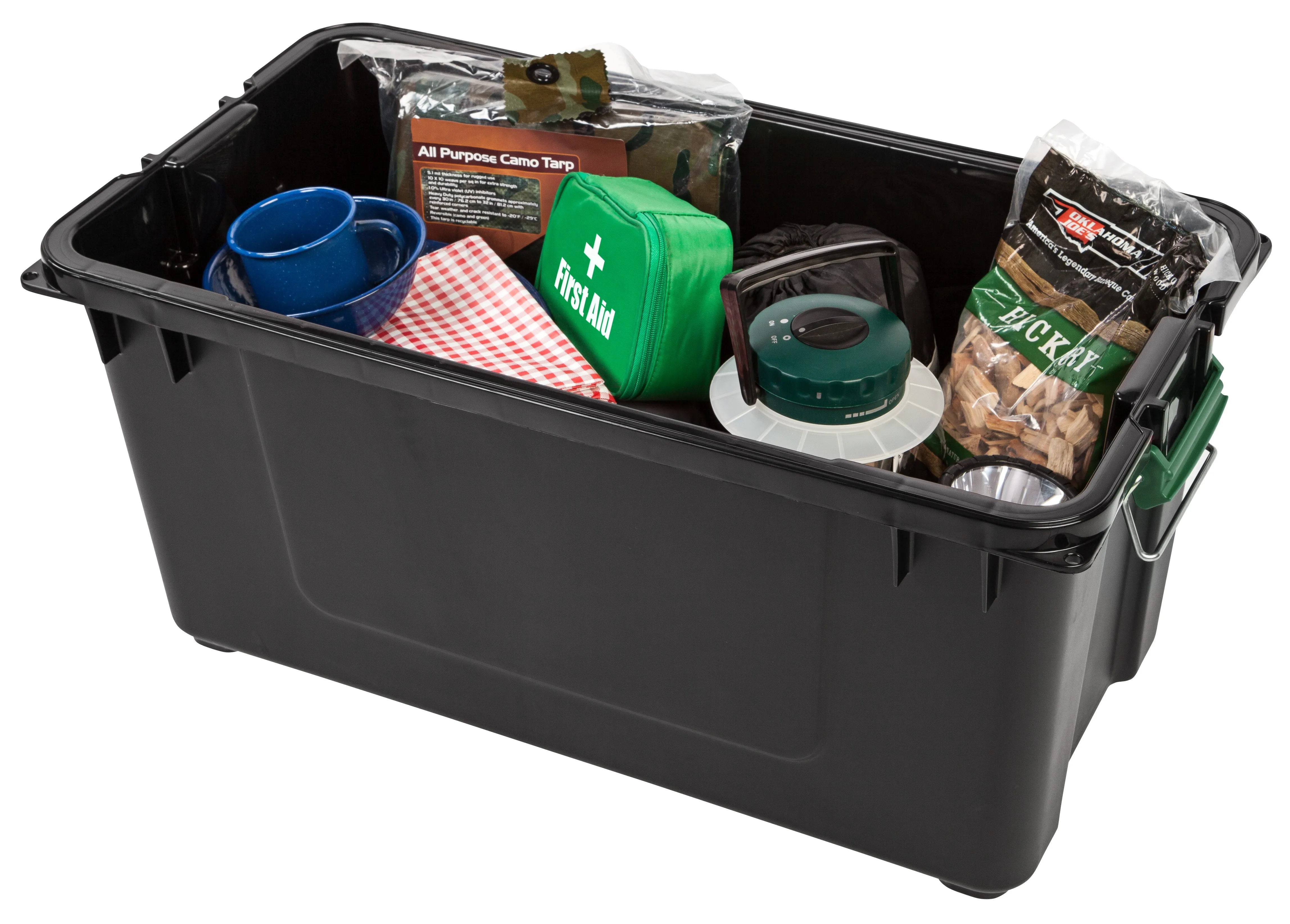 Remington® 82 Quart WeatherPro® Storage Box, Store-It-All Utility Tote, 4 Pack, Black