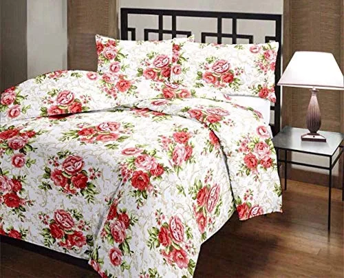 ROMAN HOME Flowers Print 40% Cotton & 60% Microfiber Single Bed Reversible AC Blanket/AC Dohar 240x210cm.