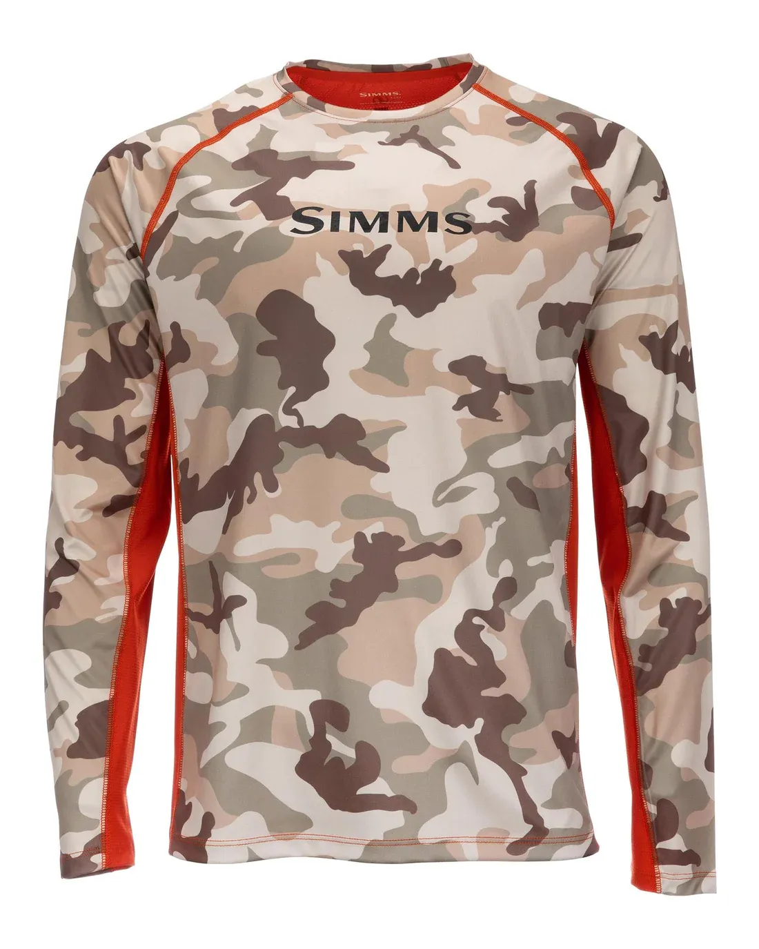 Simms Men's SolarVent LS Crew / Woodland Camo Sandbar