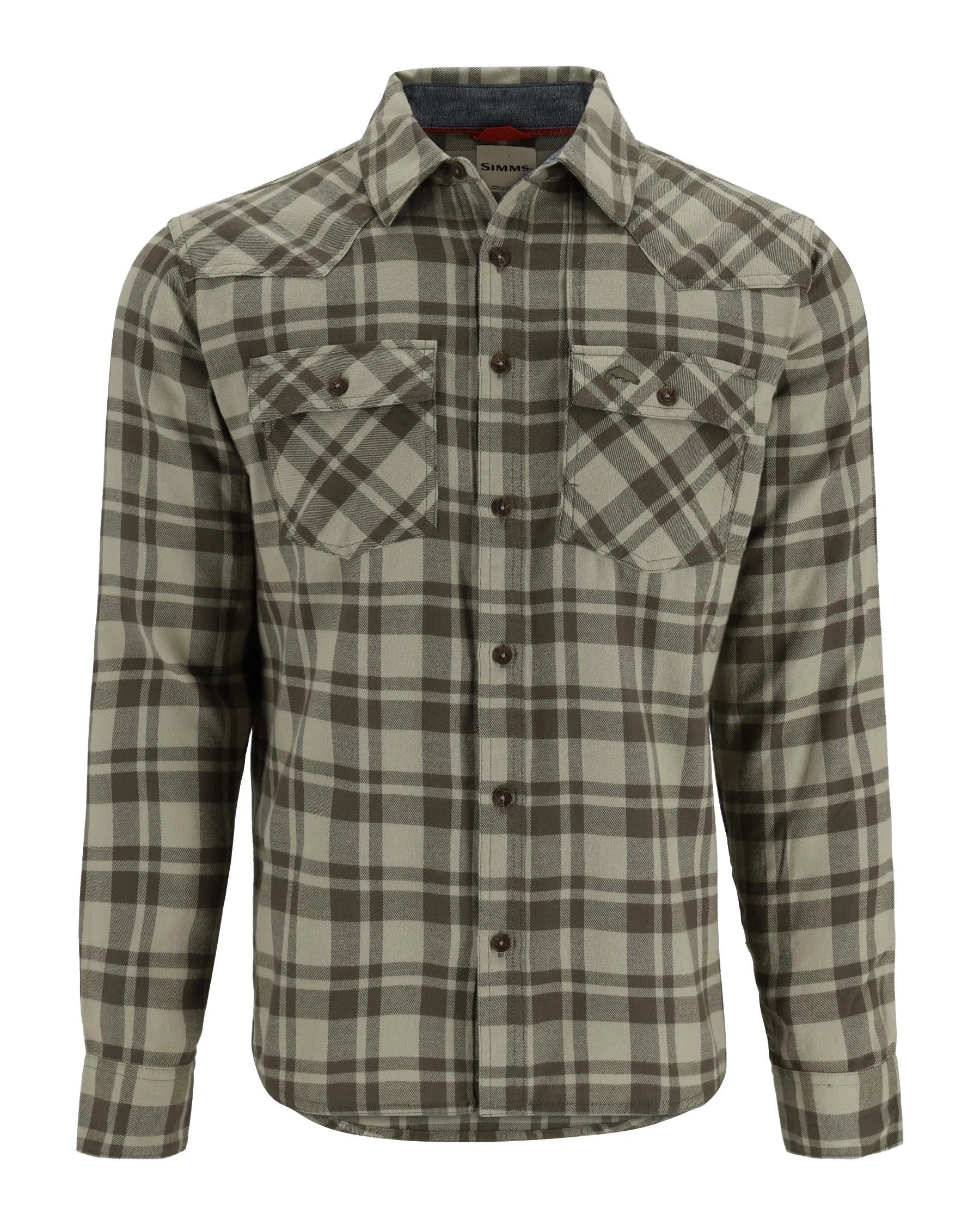 Simms M's Santee Flannel / Pale Pine Shadow Box Plaid