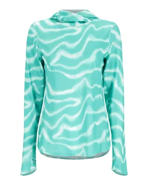 Simms Women's Solarflex Hoody / Wave Print Gulf Blue