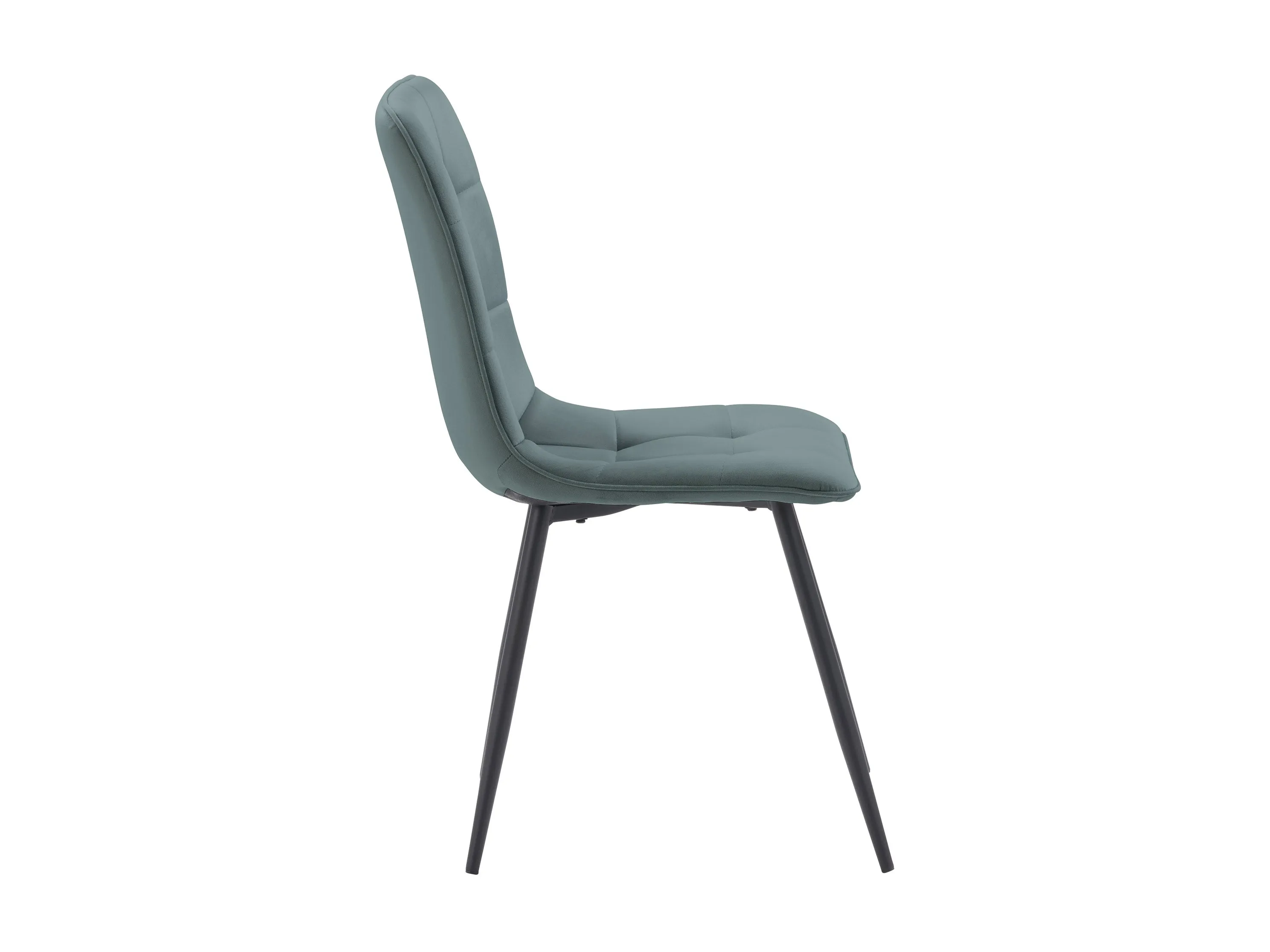 Teal Grey Velvet Upholstered Dining Chairs, Set of 2