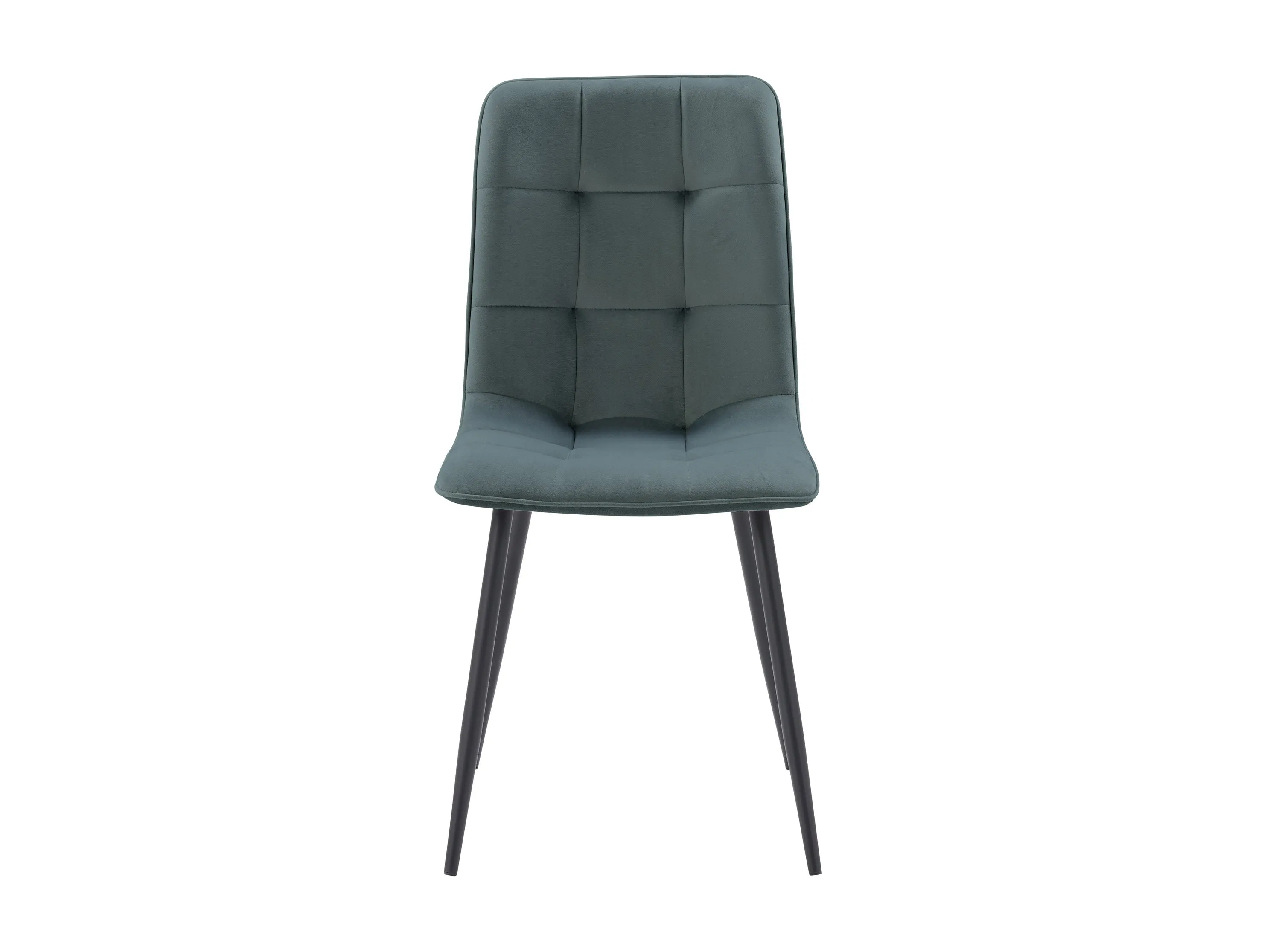 Teal Grey Velvet Upholstered Dining Chairs, Set of 2