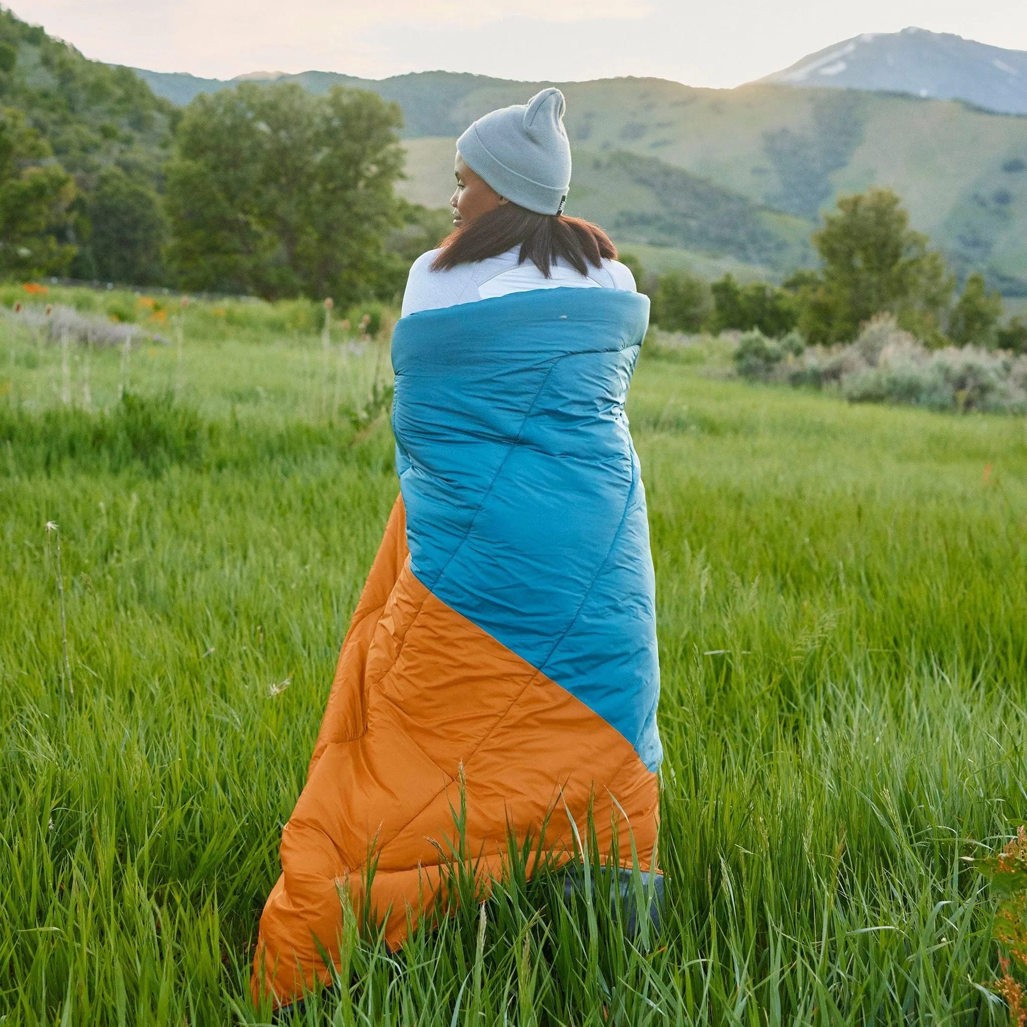 Teton Highline Camp Blanket in Teal/Copper