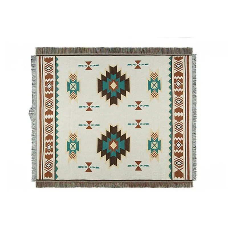 Tribal Blankets Indian Outdoor Rugs Camping Picnic Blanket Boho Decorative Bed Blankets Plaid Sofa Mats Travel Rug Tassels