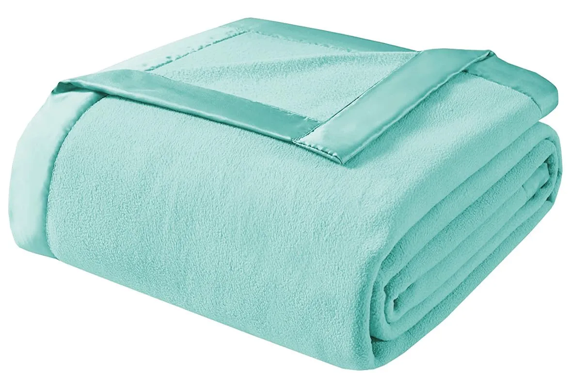 VAS COLLECTIONS True North Luxury Micro Fleece Blanket/AC Quilt/Dohar With Antipill Property For Double Bed (90 x 86 inches) |UltraSoft & Lightweight Antipilling Blanket With Satin Piping Border(Aqua)