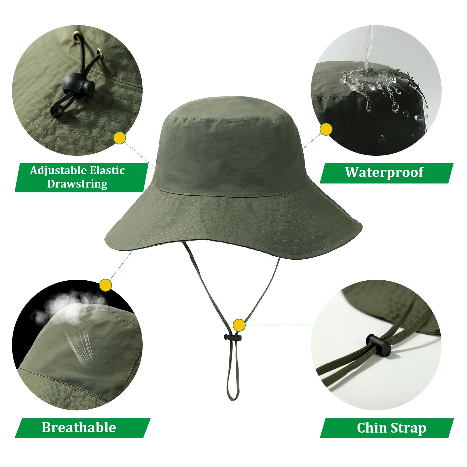 Waterproof Sun UPF 50  Bucket Hat