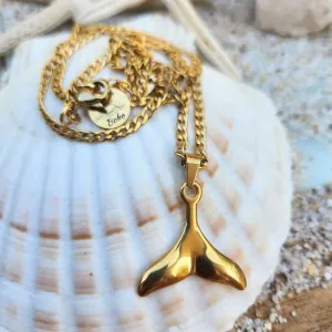 WHALE TAIL NECKLACE 18K GOLD - WATER PROOF NECKLACE